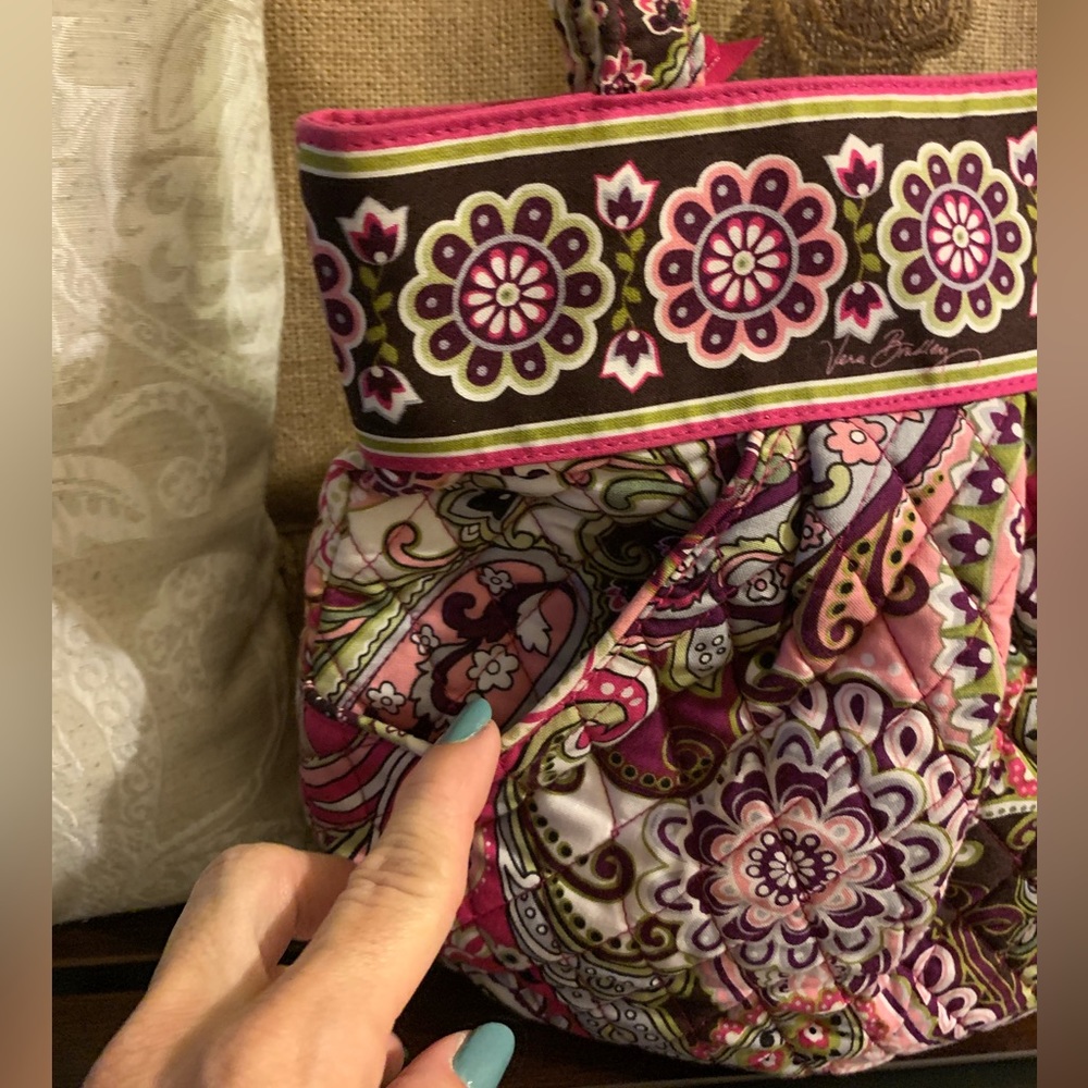 Vera Bradley Morgan Bag-Very Berry Paisley Print with Wallet and Change Purse - Picture 3 of 16
